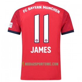 Koszulka Bayern Monachium James 11 Domowe Stroje Piłkarskie 2018/19 Krótki Rękaw